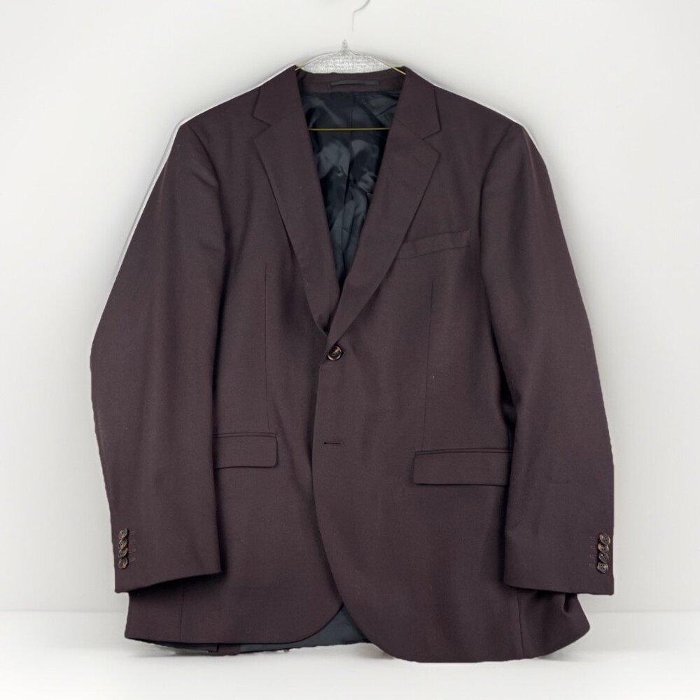 TIGER OF SWEDEN Blazer Men's 54R Dark Red / Merlot / Brown Wool Formal